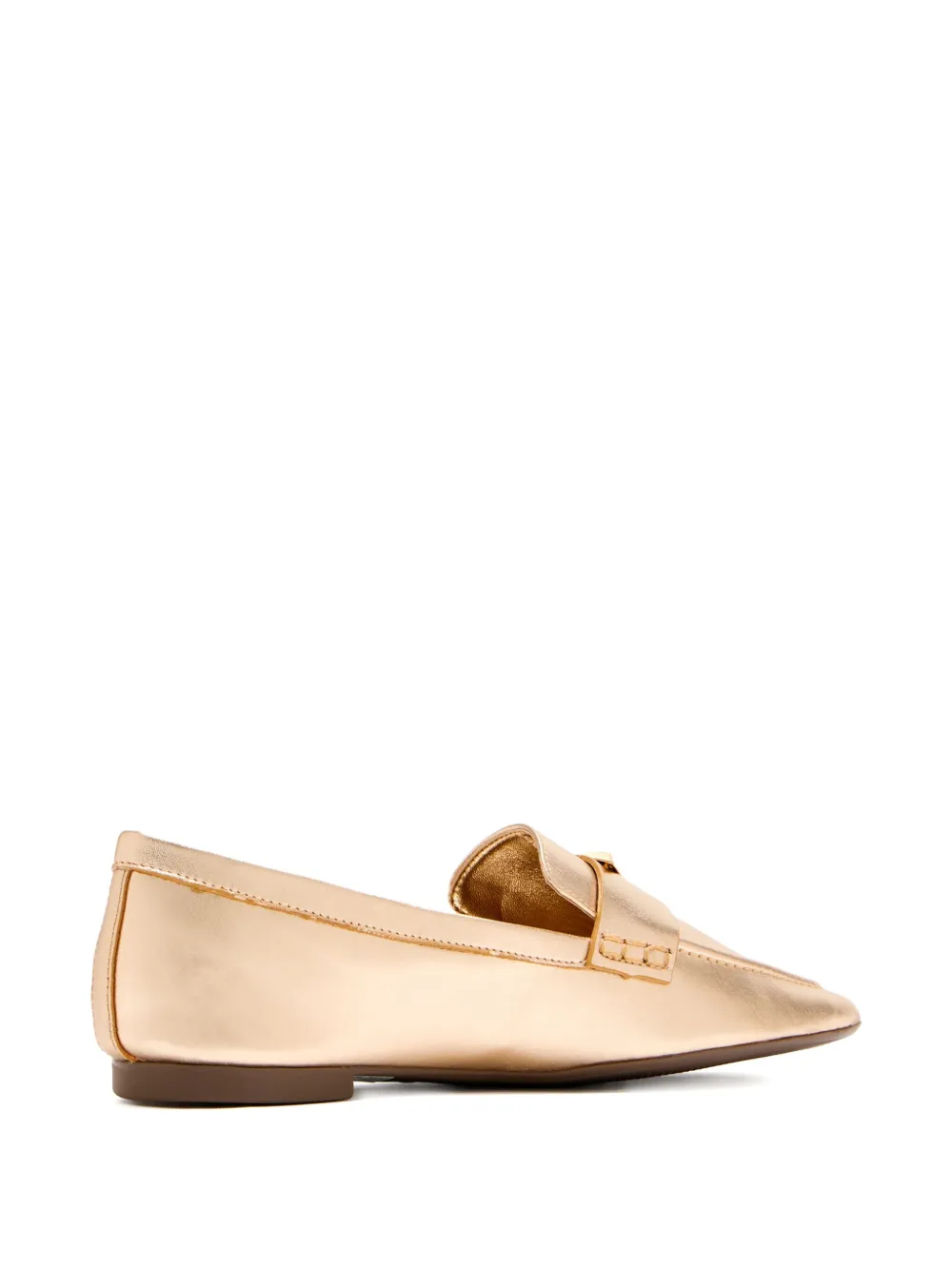 Schutz Metallic Triangular-plaque Loafers In Neutral