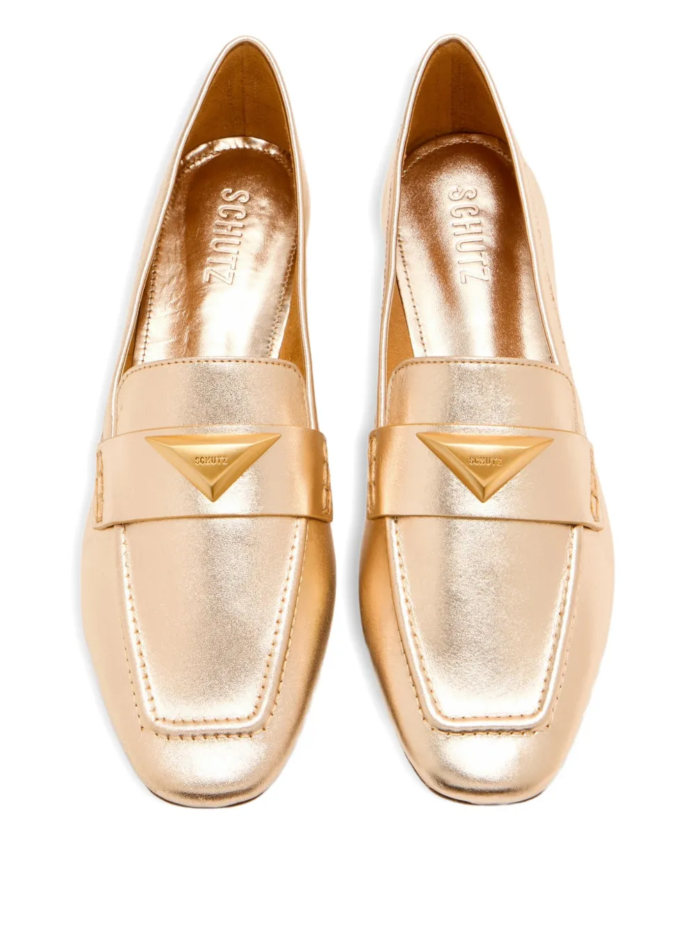 Schutz Loafers met metallic plakkaat - Goud