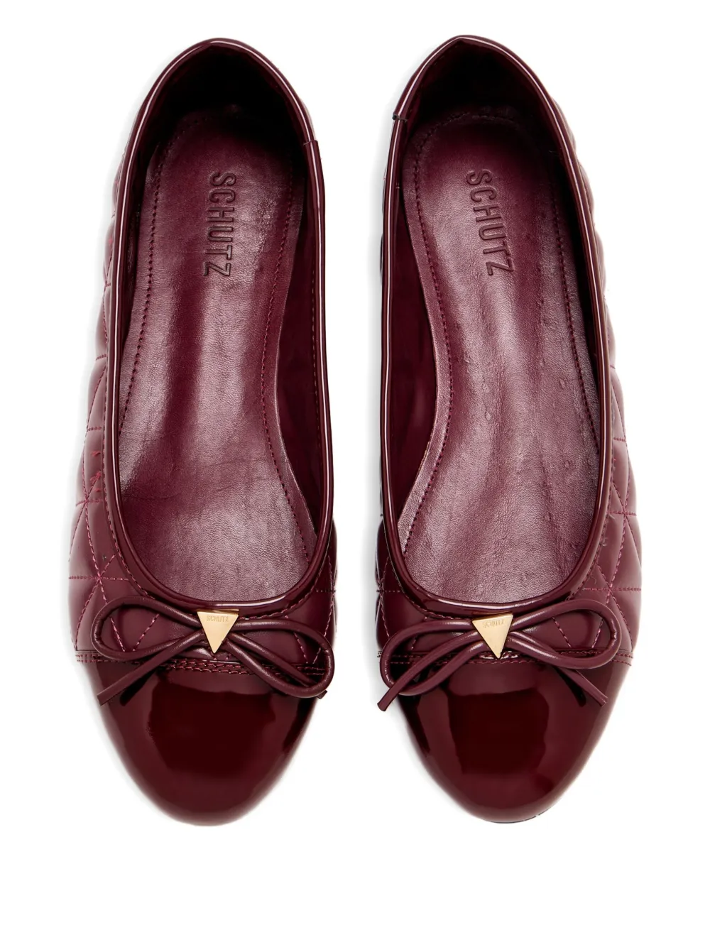 Schutz Quilted Bow Ballet Flats In Multi