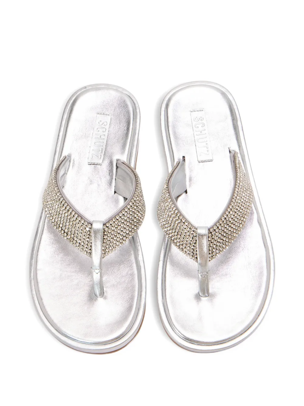 Schutz Sandalen verfraaid met kristallen Zilver