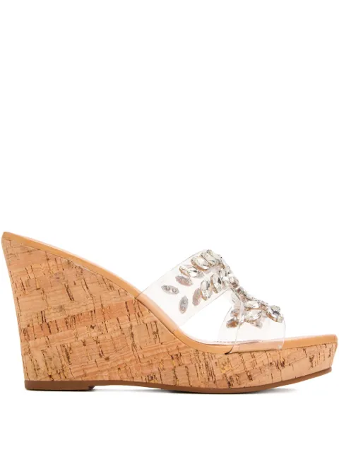 Schutz 105mm crystal-embellished wedge sandals