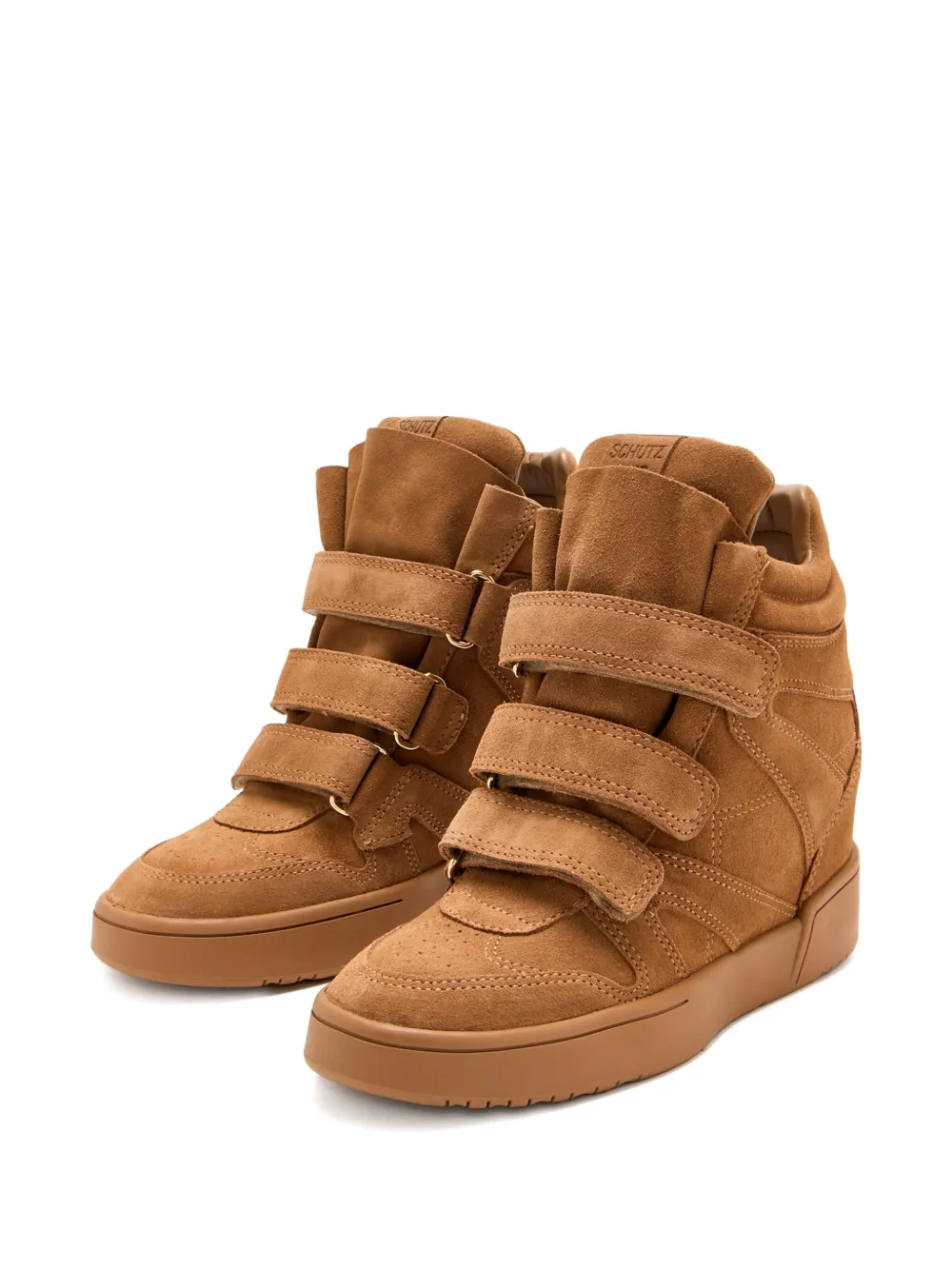 Schutz 95 Suede Wedge Sneakers In Multi