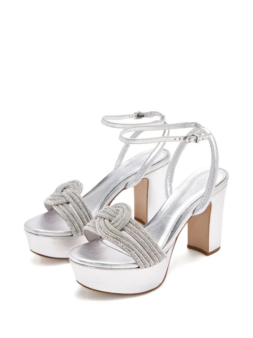 Schutz 105mm Bosa embellished platform sandals Silver