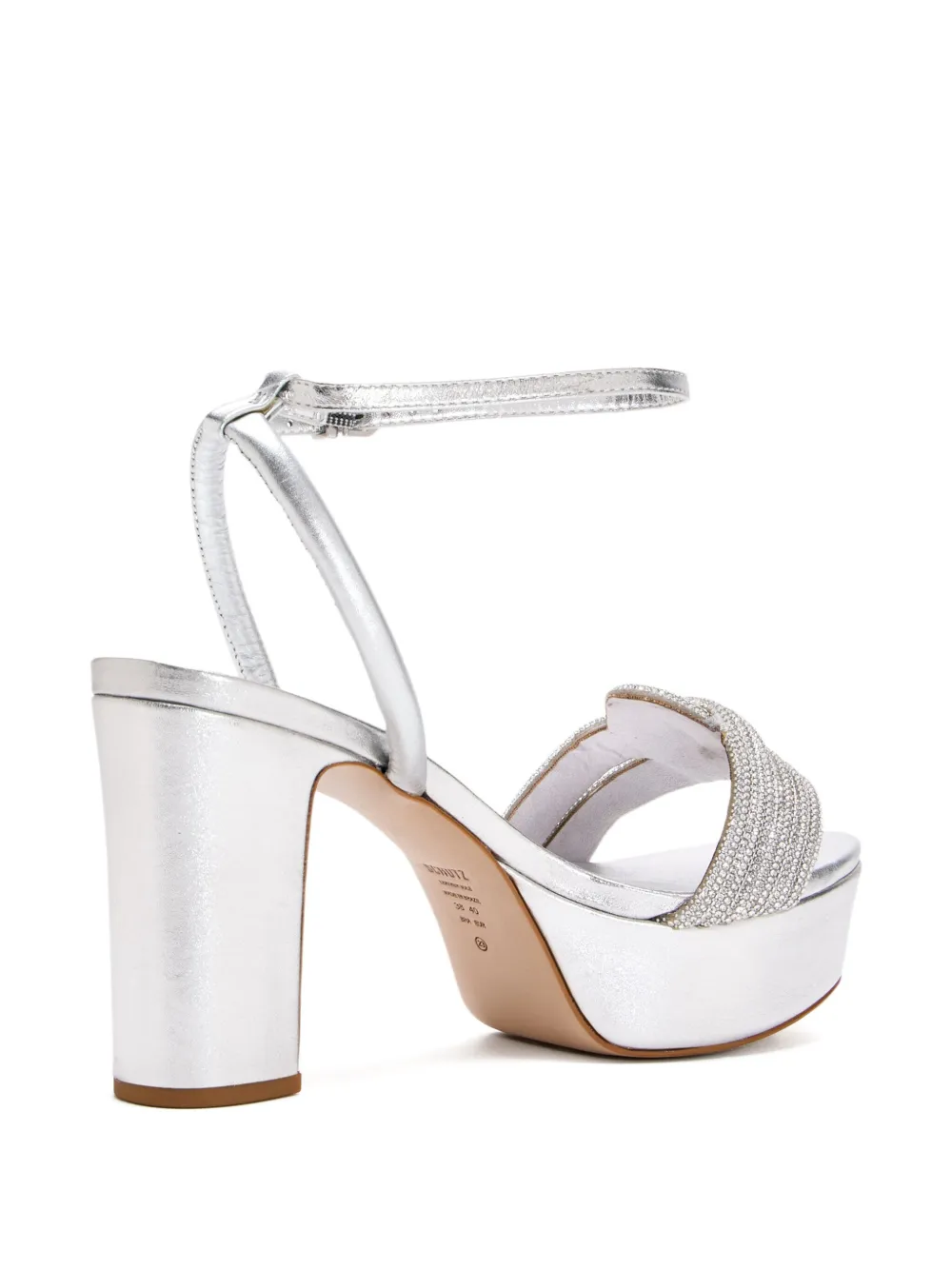 Schutz 105mm Bosa embellished platform sandals Silver