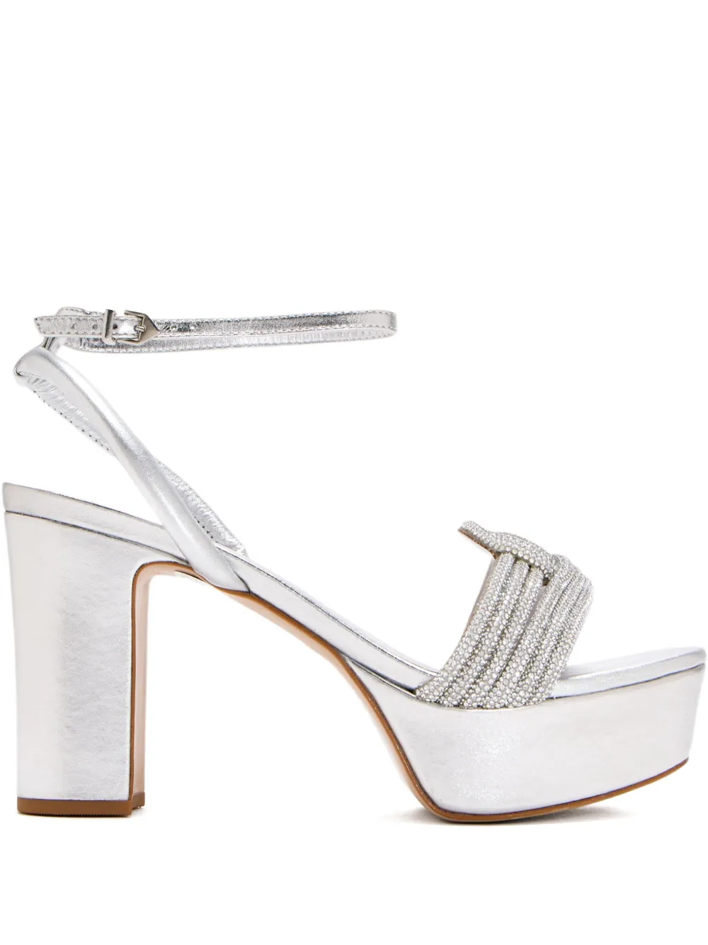 Schutz 105mm Bosa embellished platform sandals Silver