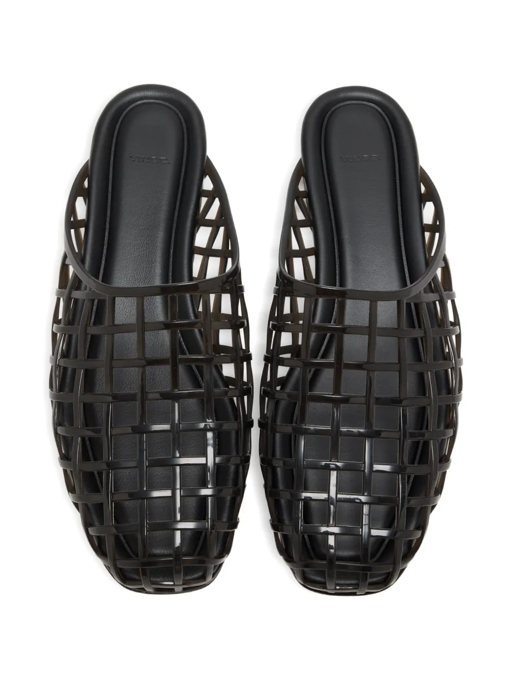 Vince Barcelona Lattice-detail Mules In Black