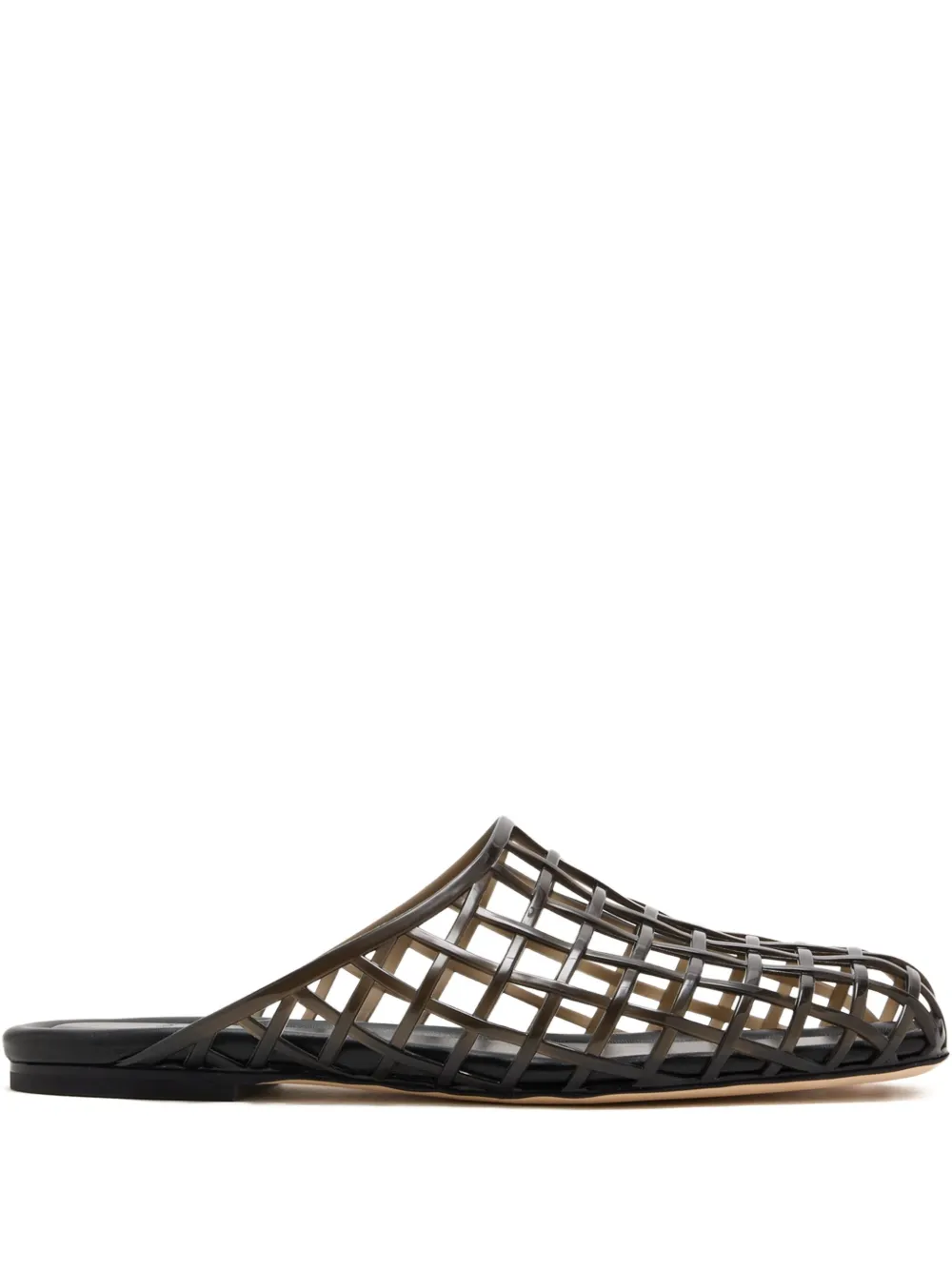 Vince Barcelona Lattice-detail Mules In Black