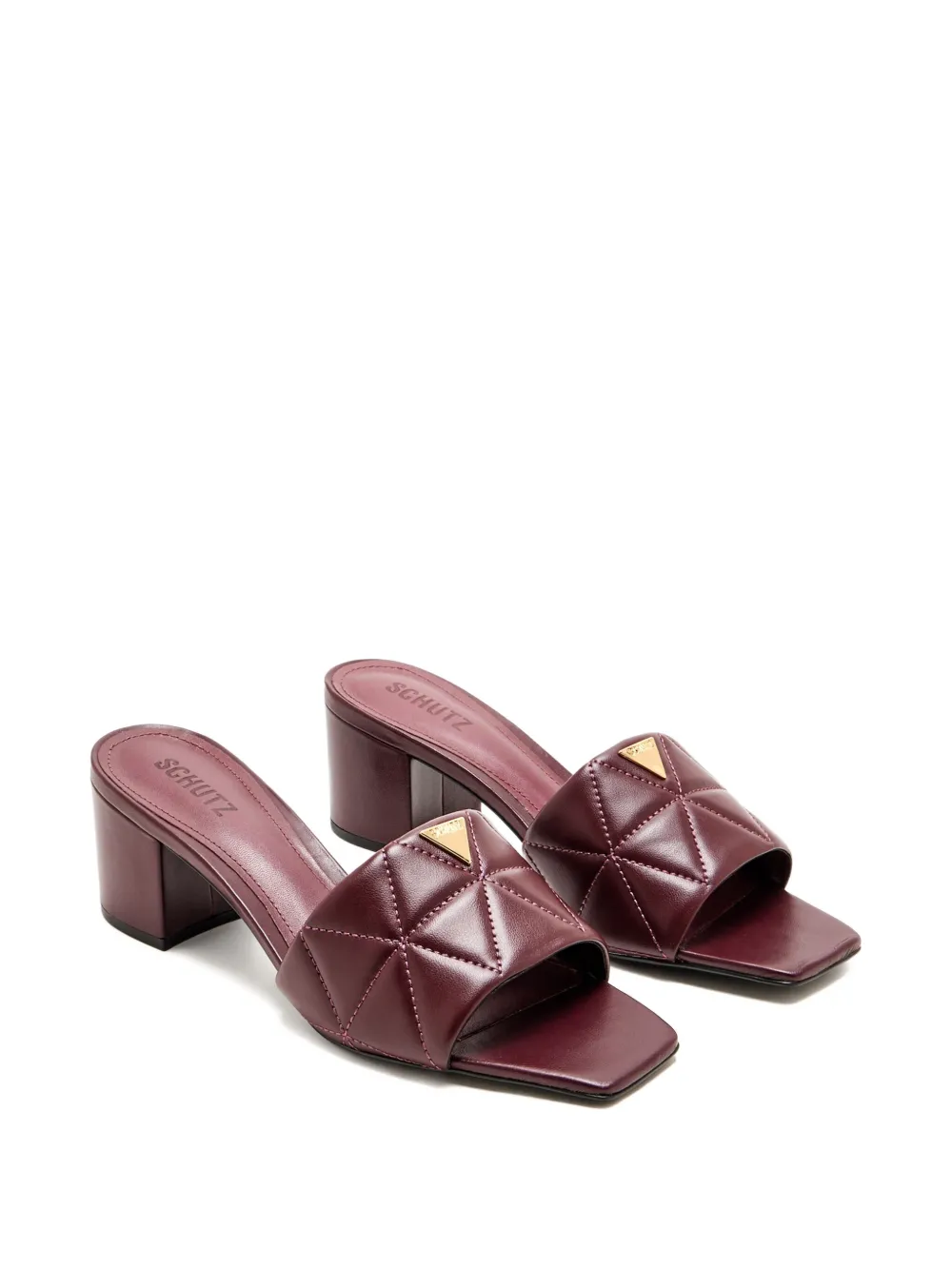 Schutz 60mm Quilted Block-heel Sandals In Multi