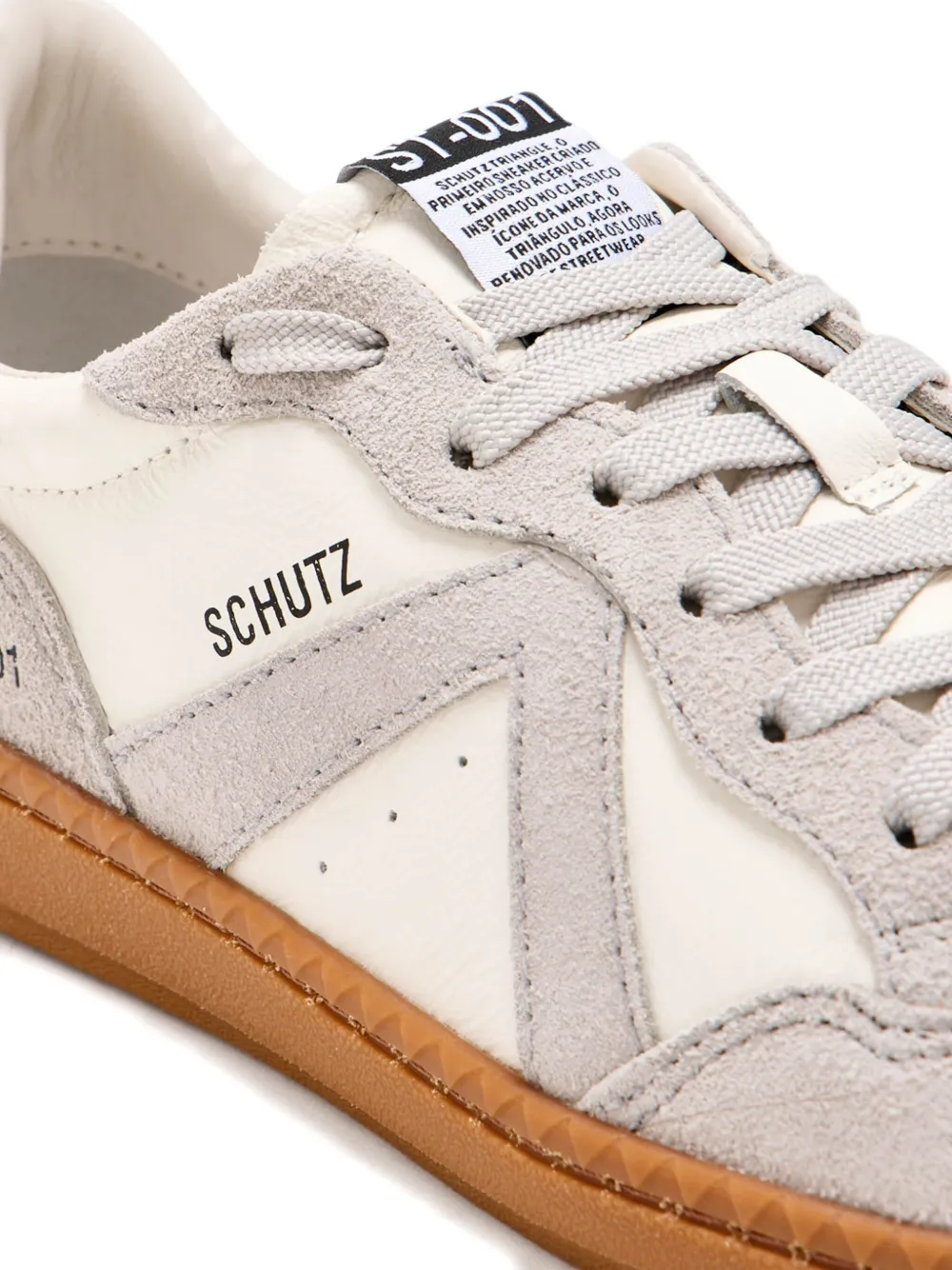 Schutz St 001 Leather Suede Sneakers In Neutral
