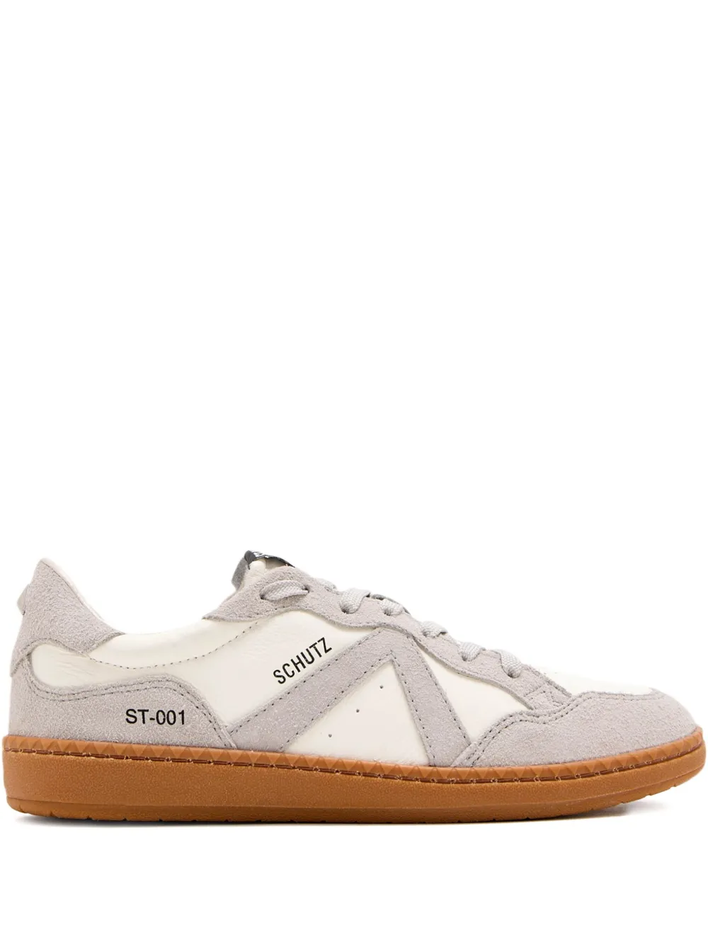 Schutz St 001 Leather Suede Sneakers In Neutral