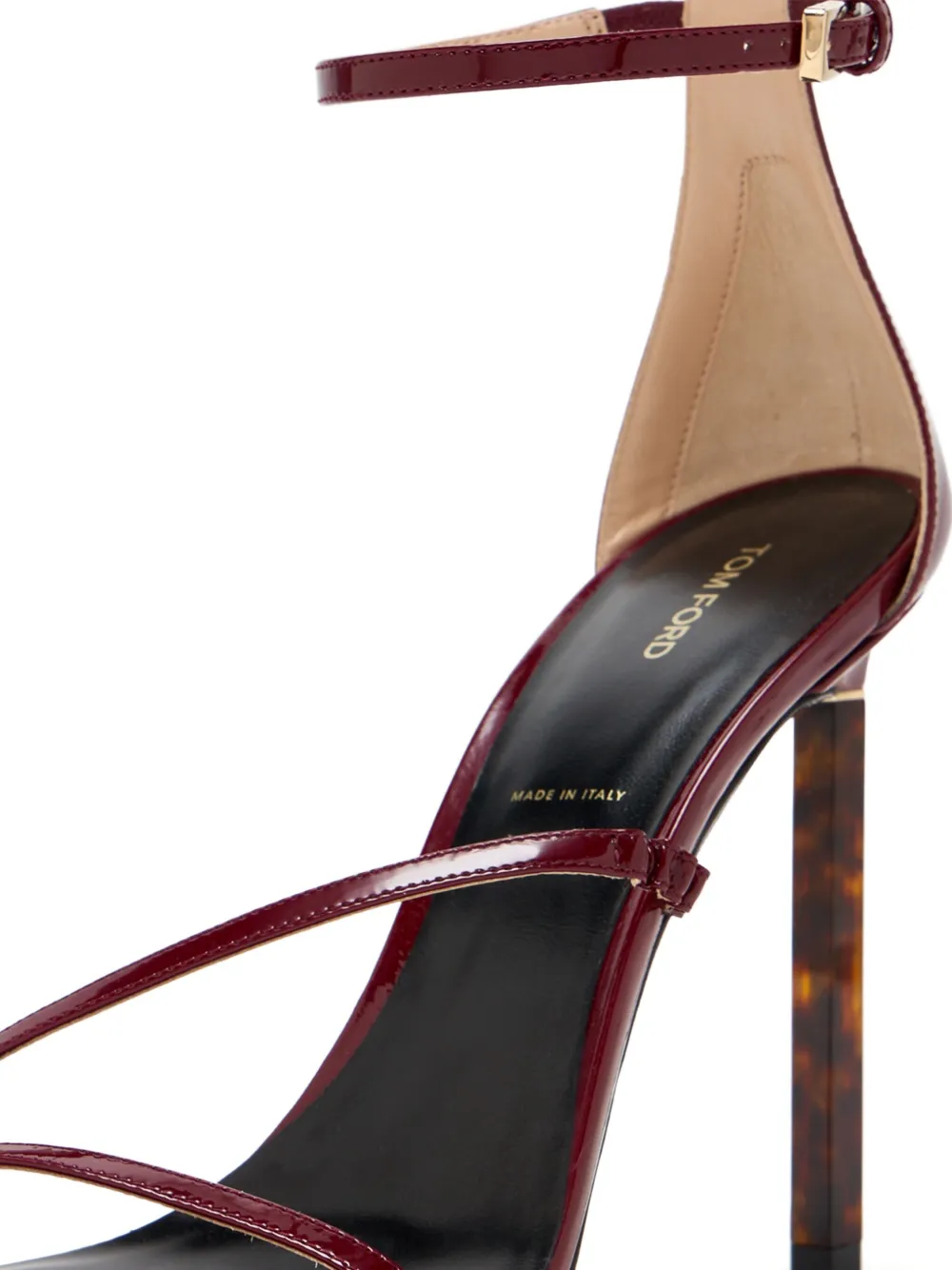 TOM FORD 110mm double-buckle tortoiseshell-heel sandals Red