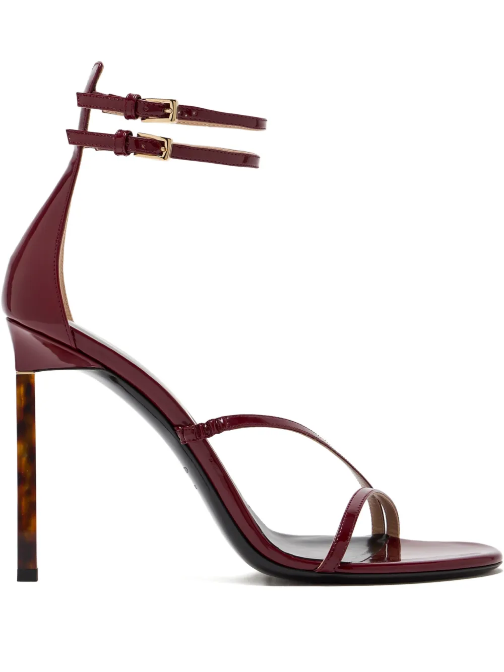 TOM FORD 110mm double-buckle tortoiseshell-heel sandals Red