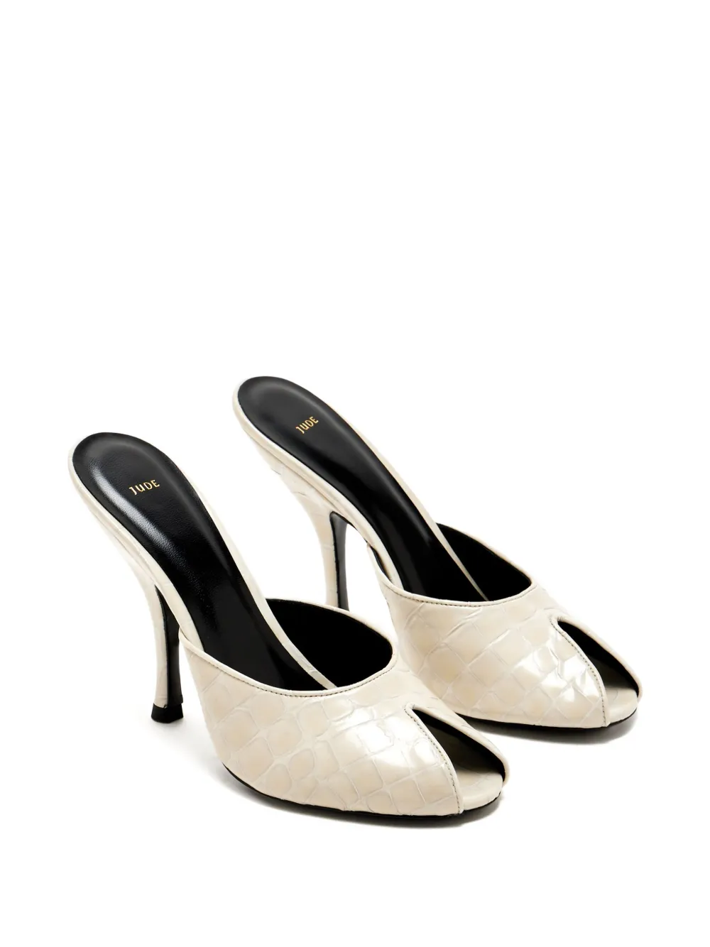 Jude 105mm Date crocodile-effect peep-toe mules | Heeled Mules | Image 2