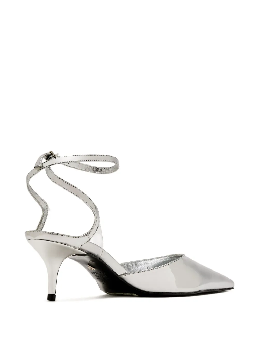 Schutz Elise Metallic Ankle-strap Pumps In White
