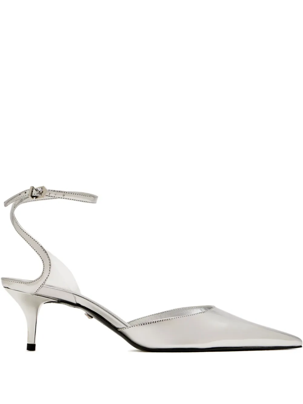 Schutz Elise Metallic Ankle-strap Pumps In White