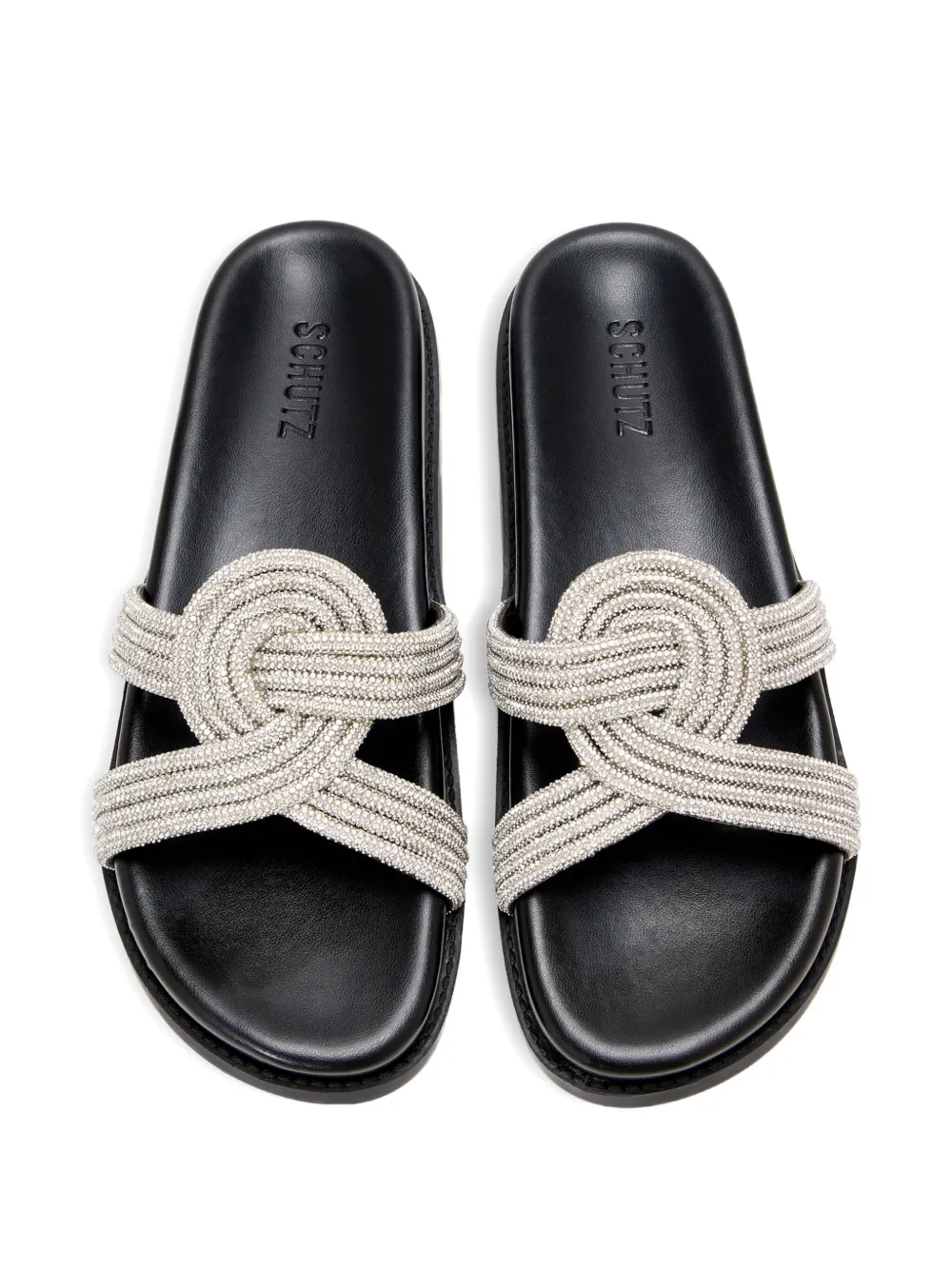 Schutz Papete Knotted Embellished Sandals In Multi