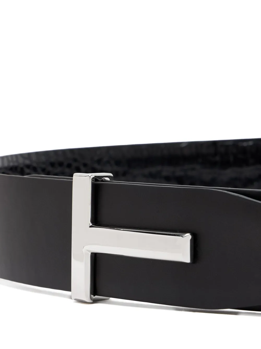 TOM FORD logo-plaque belt - Zwart