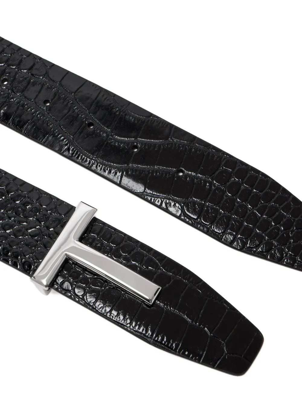 Tom Ford T Buckle Reversible Belt In Black
