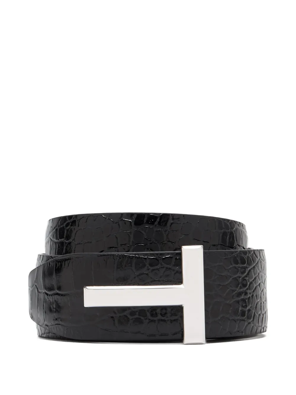 Tom Ford T Buckle Reversible Belt In Black