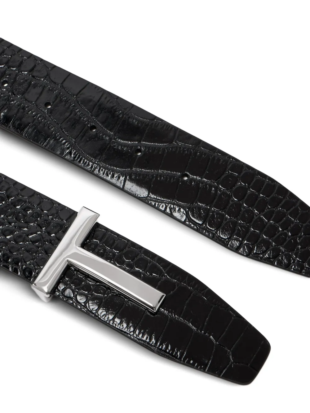 TOM FORD Riem met logoplakkaat Zwart