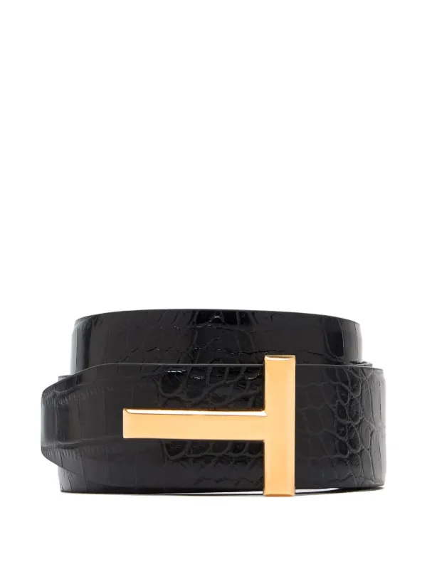 TOM FORD クロコエンボス ベルト | ブラック | FARFETCH JP