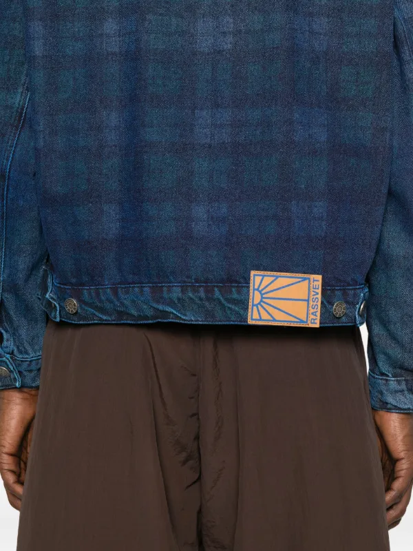 RASSVET Plaid Denim Jacket | Blue | FARFETCH
