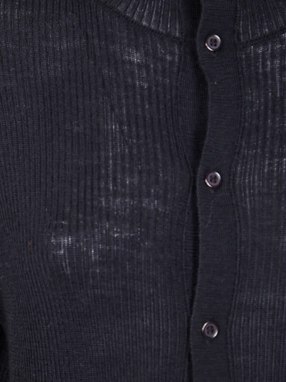 Y's Geribbelde vest met hoge hals Zwart