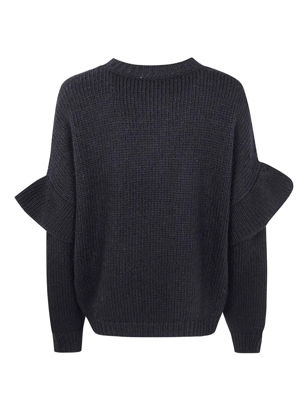 Essentiel Antwerp Ruffled-sleeve Sweater In Black