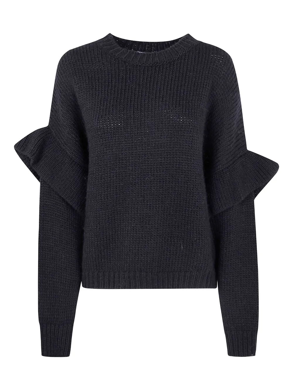 Essentiel Antwerp Ruffled-sleeve Sweater In Black