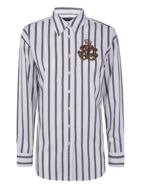 Lauren Ralph Lauren striped beaded-embellished shirt