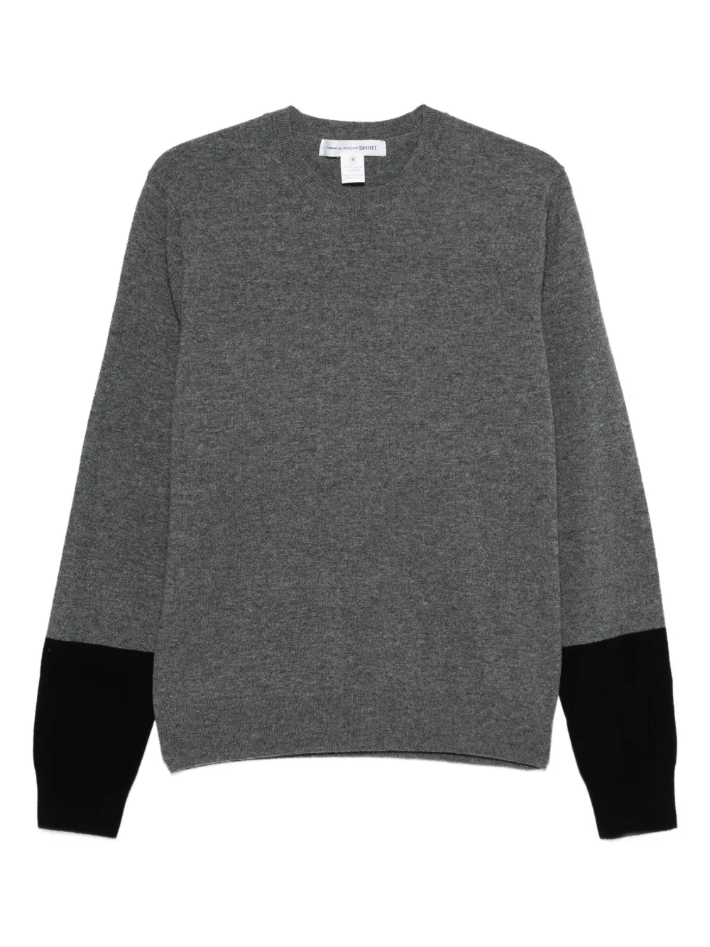 Comme Des Garçons Shirt contrast-panel crew-neck sweater | Grey | Image 1