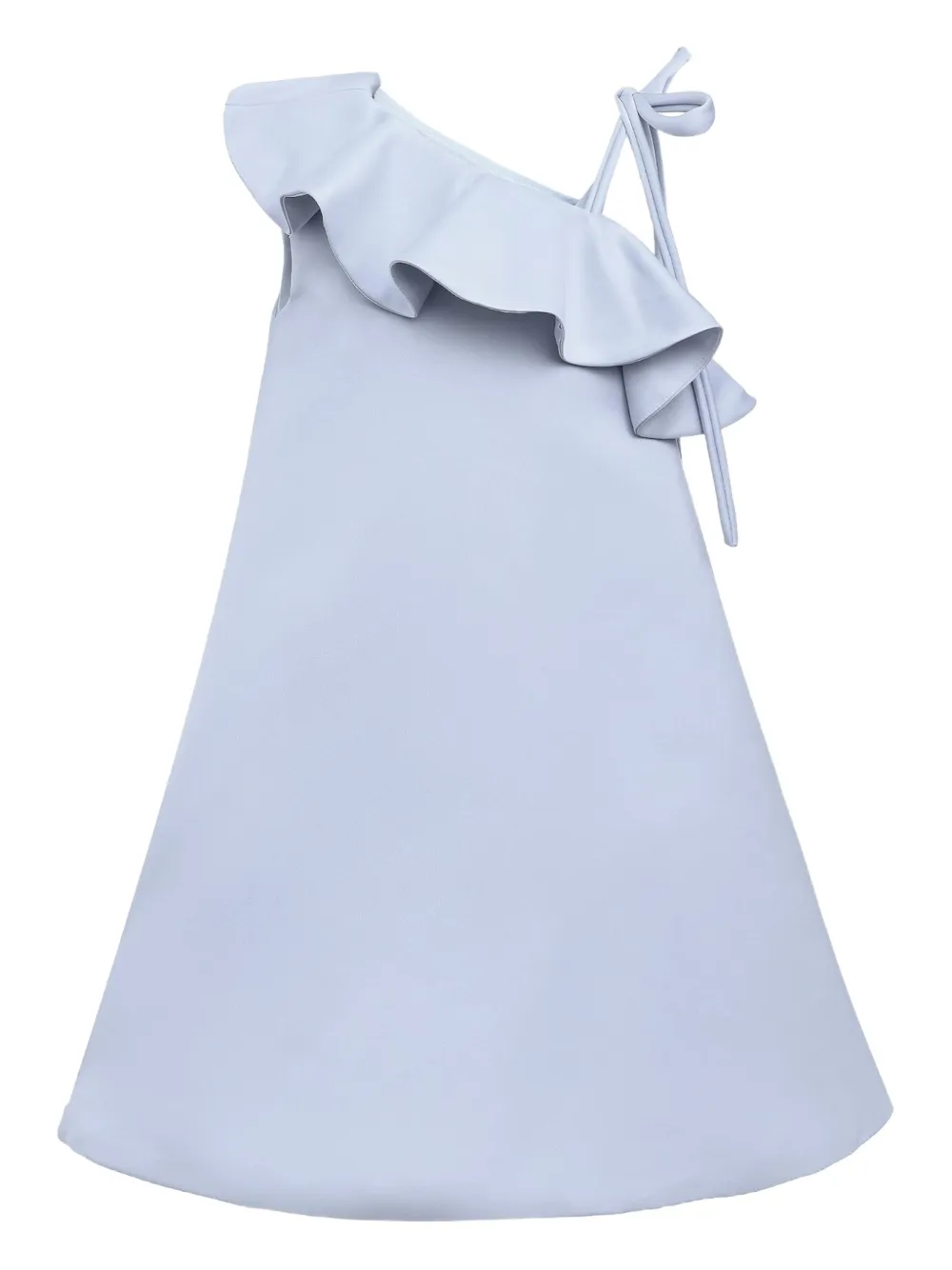 Tulleen Ruffle One-shoulder Dress In Blue