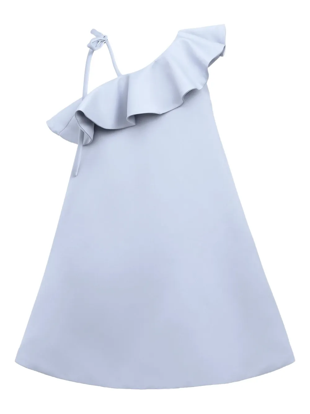 Tulleen Ruffle One-shoulder Dress In Blue