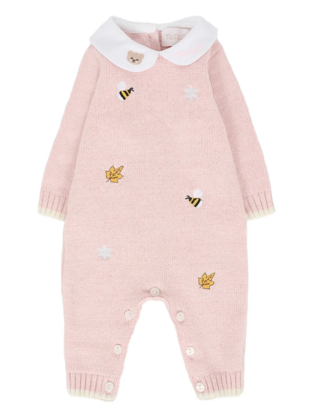 NANAN embroidered-collar knitted romper | Pink | Image 1