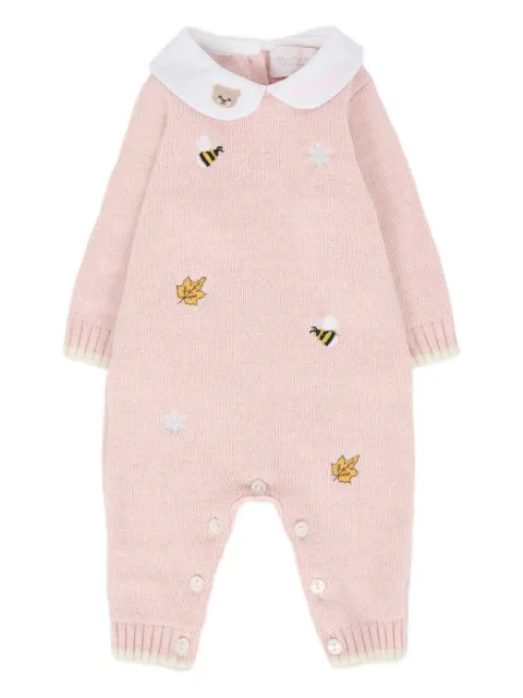 NANAN embroidered-collar knitted romper