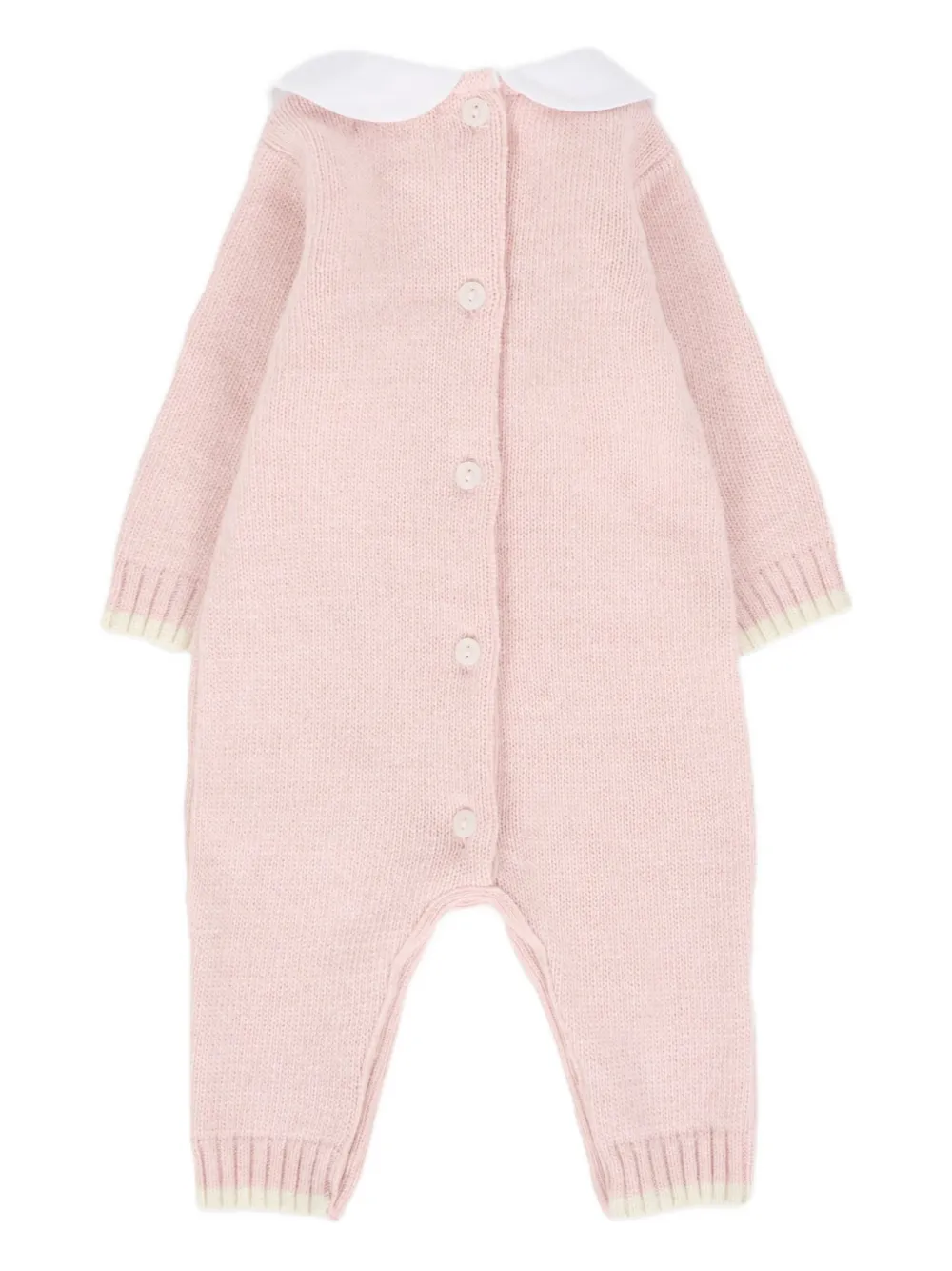 NANAN embroidered-collar knitted romper - Roze