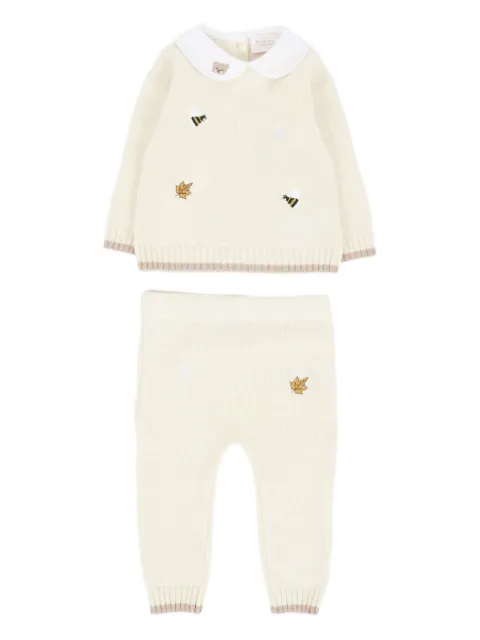 NANAN embroidered-collar trouser set