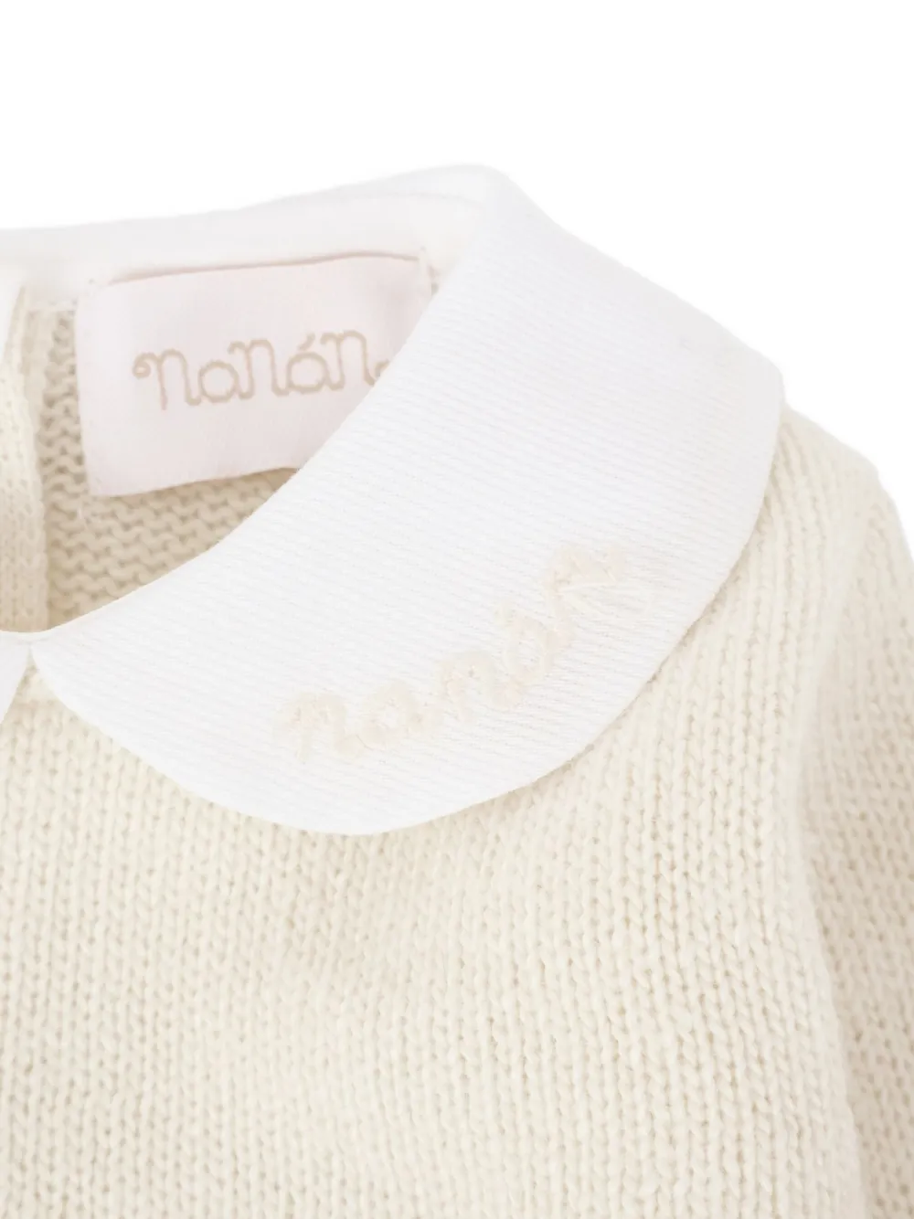 Nanán Embroidered-collar Trouser Set In Neutral