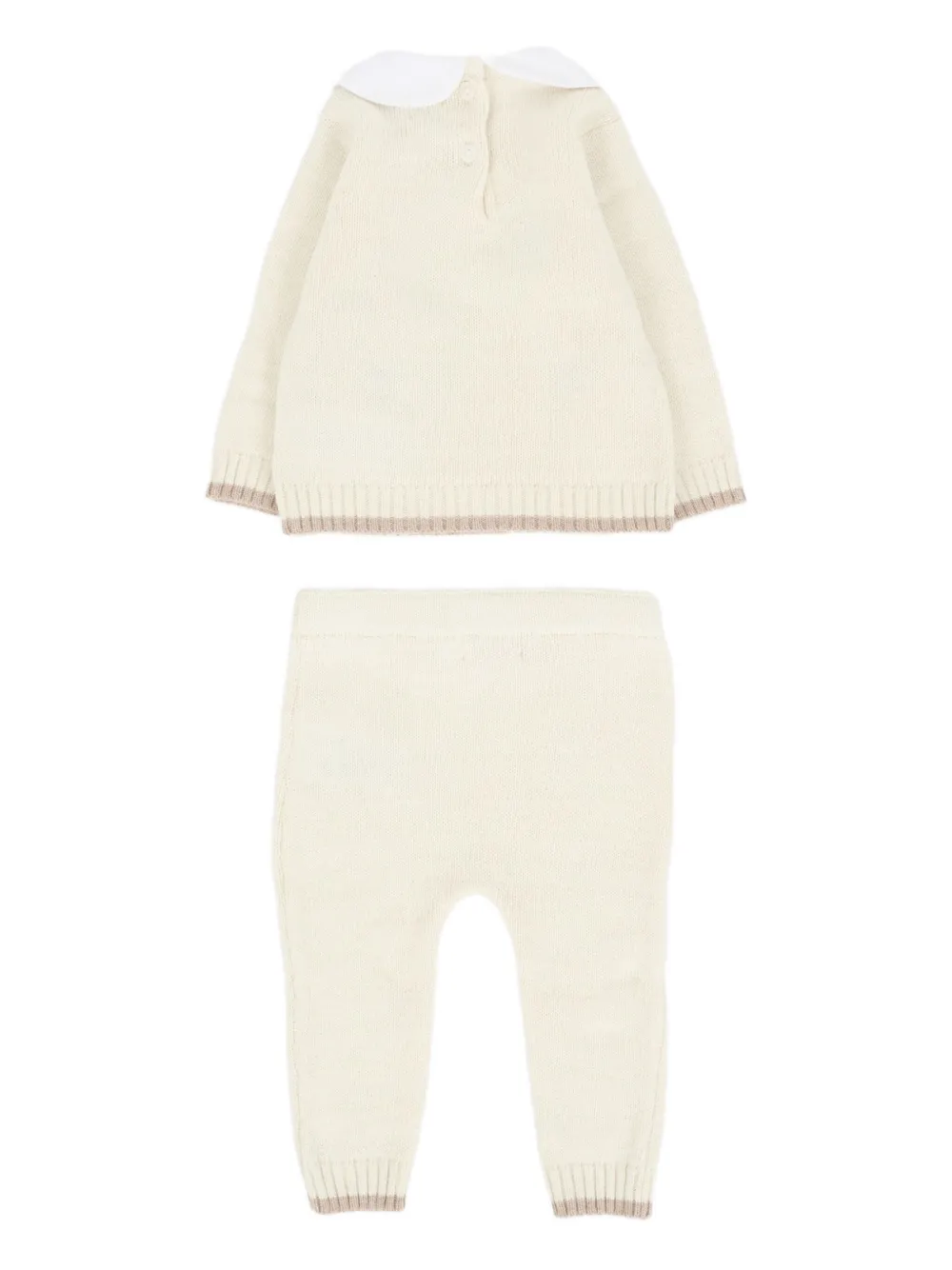 Nanán Embroidered-collar Trouser Set In Neutral