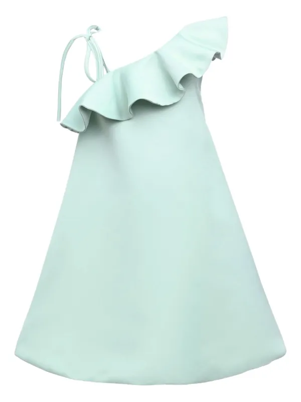 Green Petulla Off Shoulder Ruffle Dress 11Y-12Y / Seafoam Green