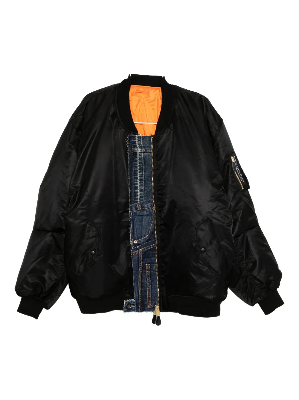 marina yee denim-patch bomber jacket | Black | Image 1