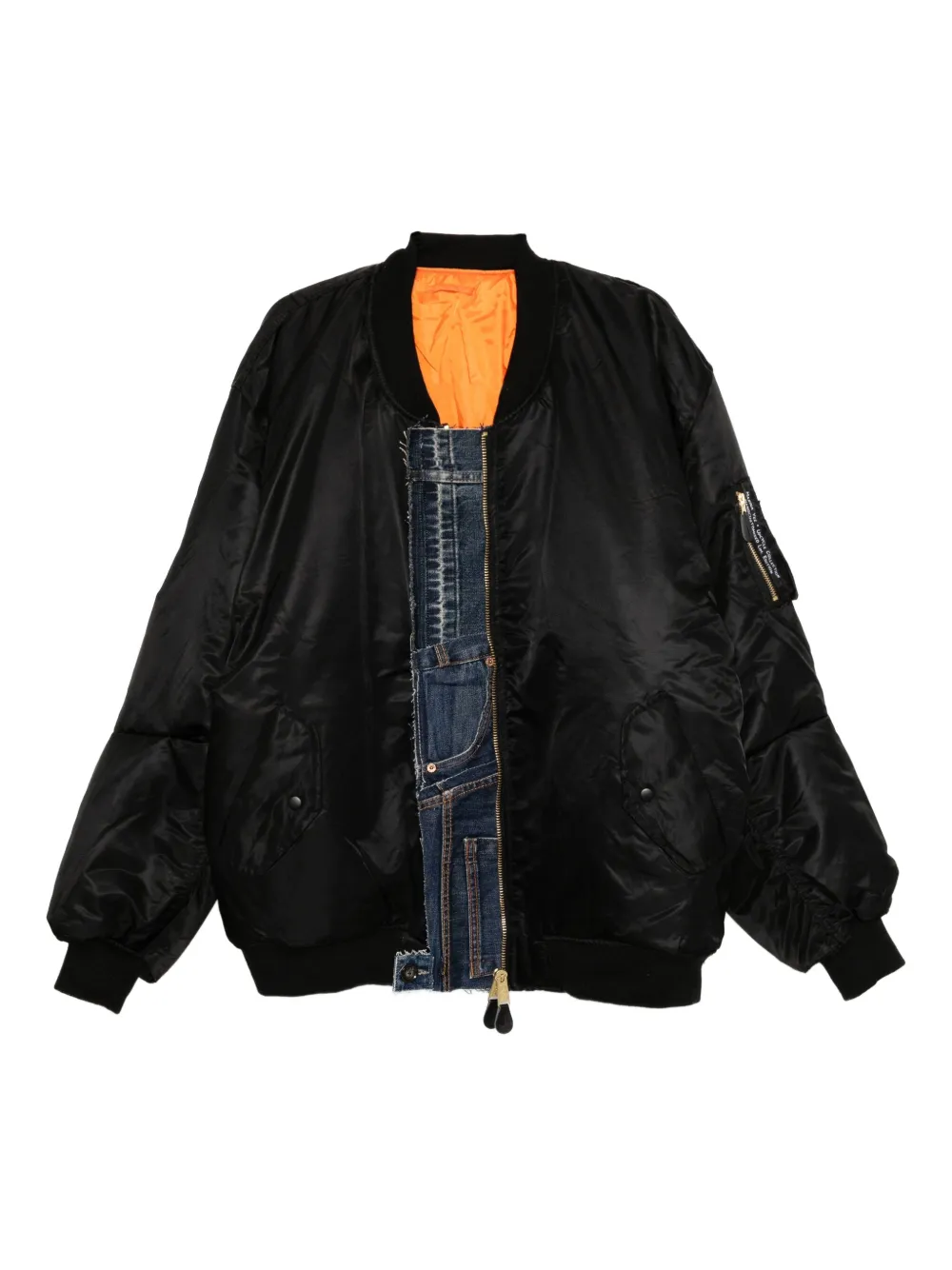 marina yee denim-patch bomber jacket | Black | Image 1