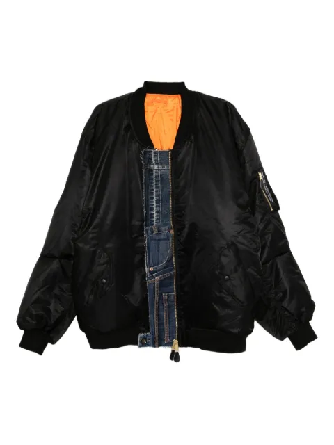 marina yee denim-patch bomber jacket