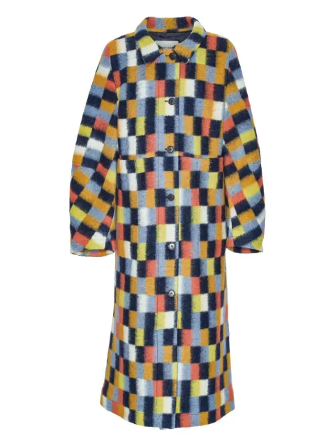 Henrik Vibskov square-motif single-breasted coat