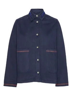 Prada レザーカラージャケット | ブルー | FARFETCH JP