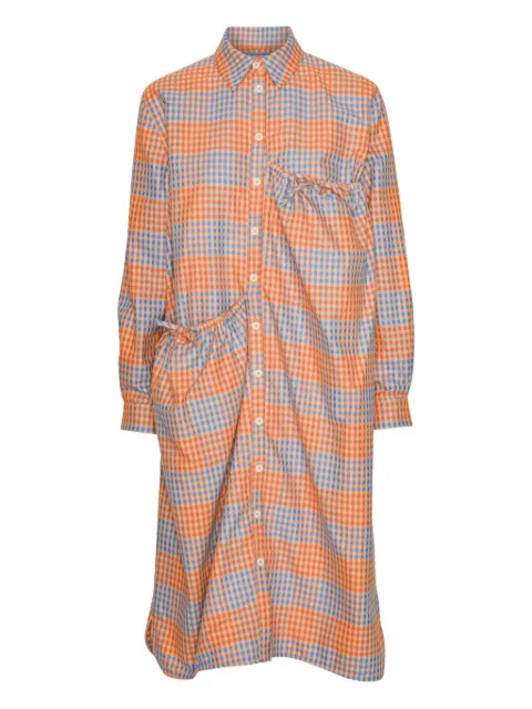 Henrik Vibskov checked gathered-detail dress