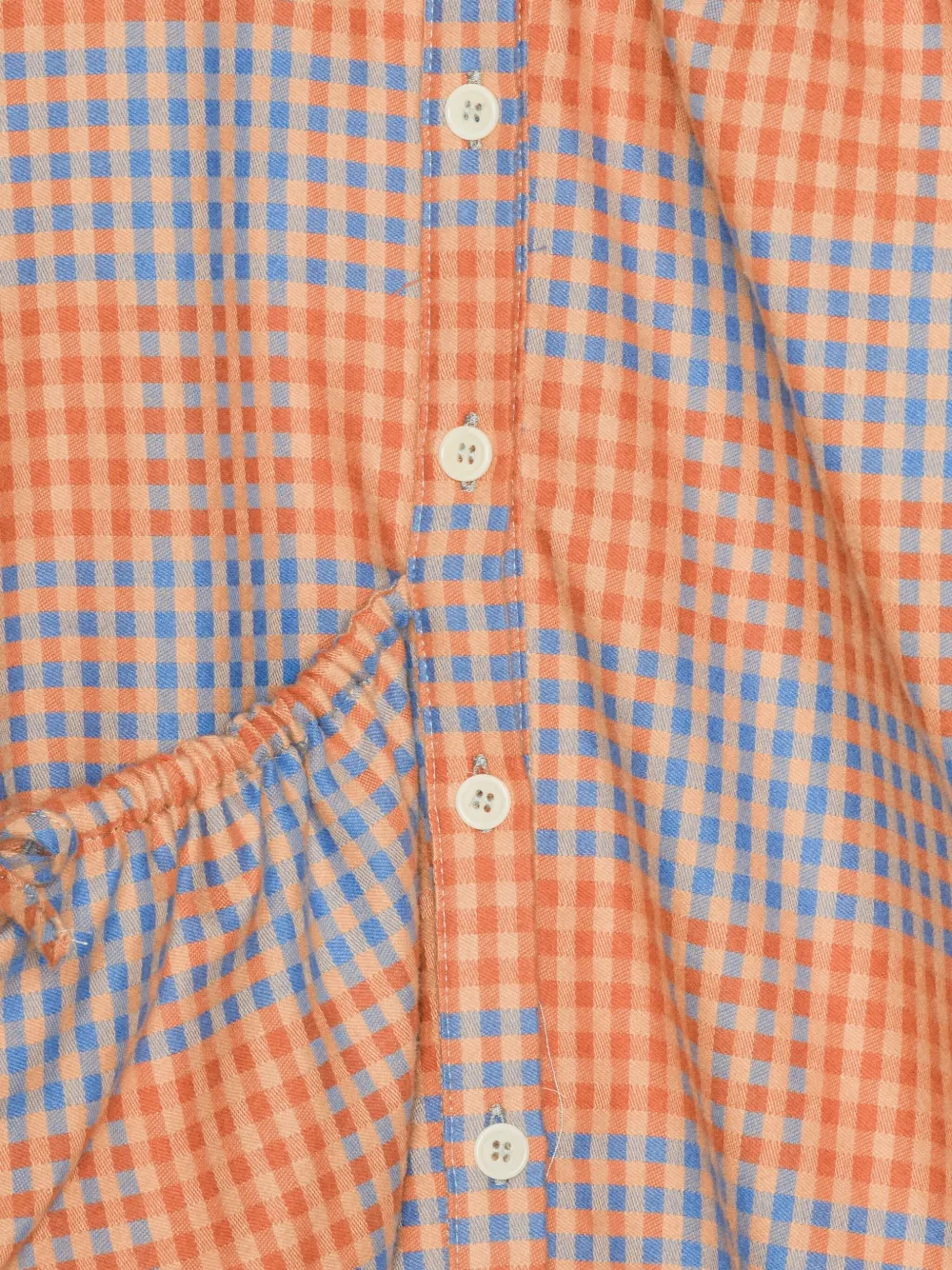 Henrik Vibskov Checked Gathered-detail Dress In Orange