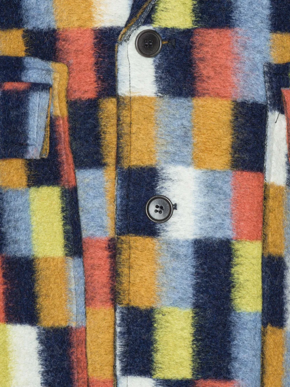 Henrik Vibskov Square-motif Single-breasted Coat In Multi