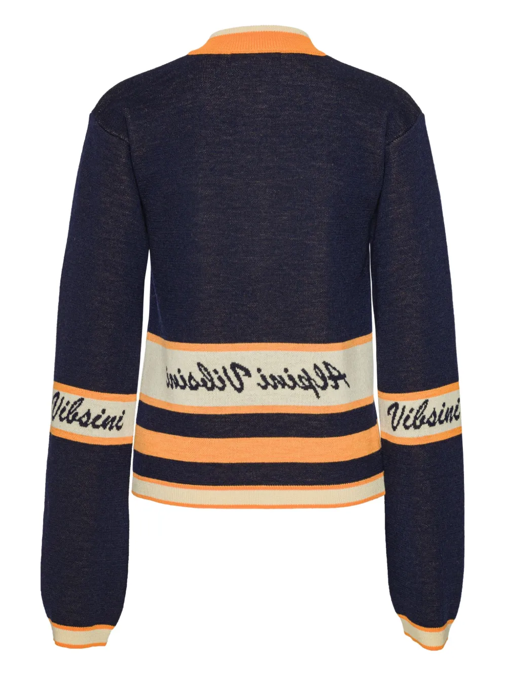 Henrik Vibskov Striped Half-zip Sweater In Animal Print
