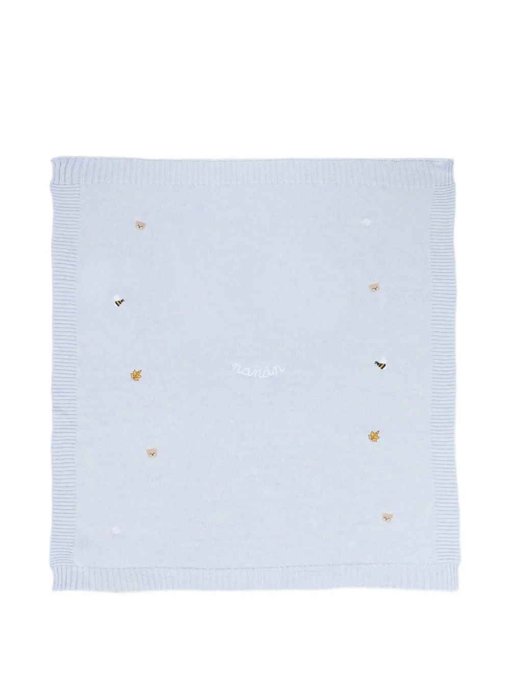 Nanán Embroidered-logo Baby Blanket In Blue